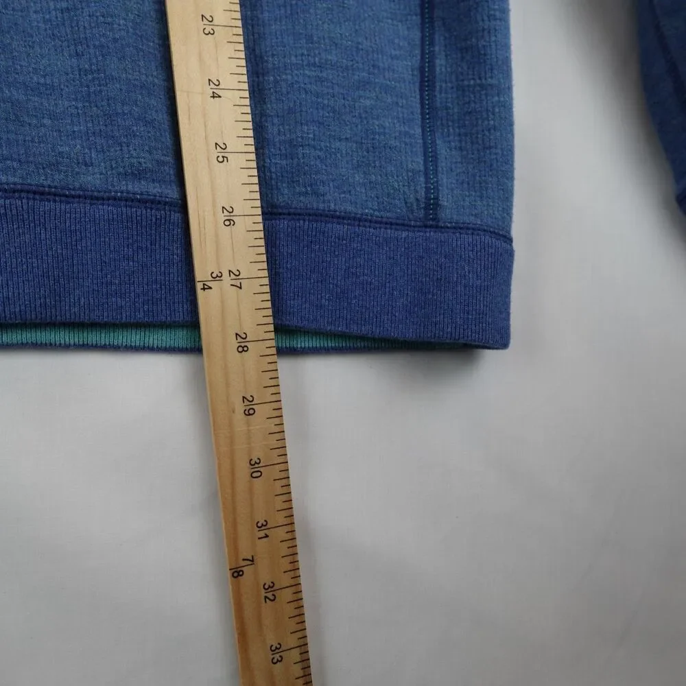 Tommy Bahama Reversible Pull Over Sweater Men's Medium Blue/Green 1/4 Zip Luxury